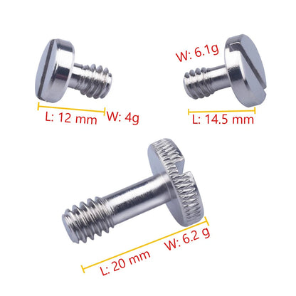 Xwell 1/4''-20 Slotted Screw, for Quick Release (QR) Plate 1/4", 15 piece set