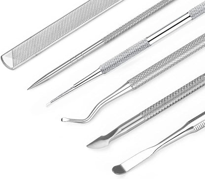 6-Pack Ingrown Toenail File and Lifters, Professional 6 Piece Set, 6-pack