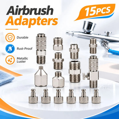 15X Professional Airbrush Adapter Kit For Air Compressor Rustproof Connector Set