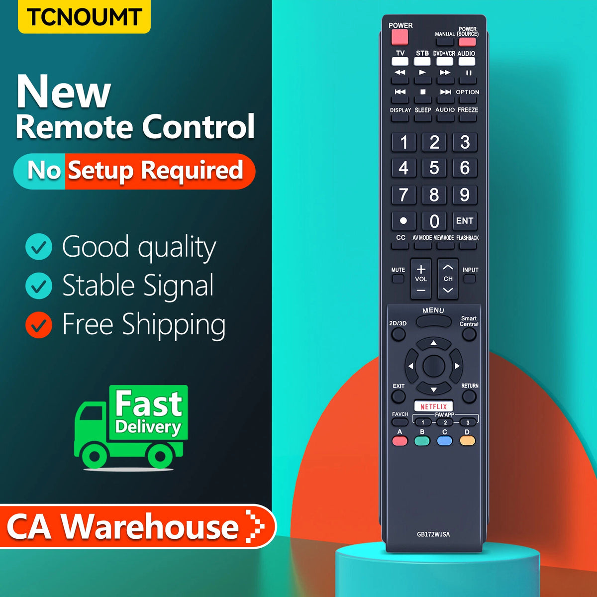 GB172WJSA Remote Control For Sharp AQUOS TV RRMCGB172WJSA LC-60EQ30U