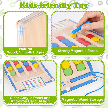 Kids Montessori Magnetic Wooden Toys: 3 4 5 6 7 Year Medium, Matching Puzzle