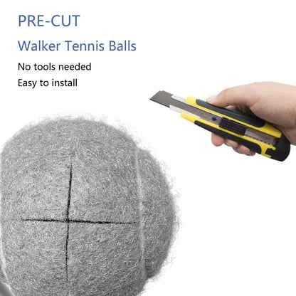 ZUJEAM Tennis Balls for Walkers, Pre Cut Walker Glide Gray-4PCS