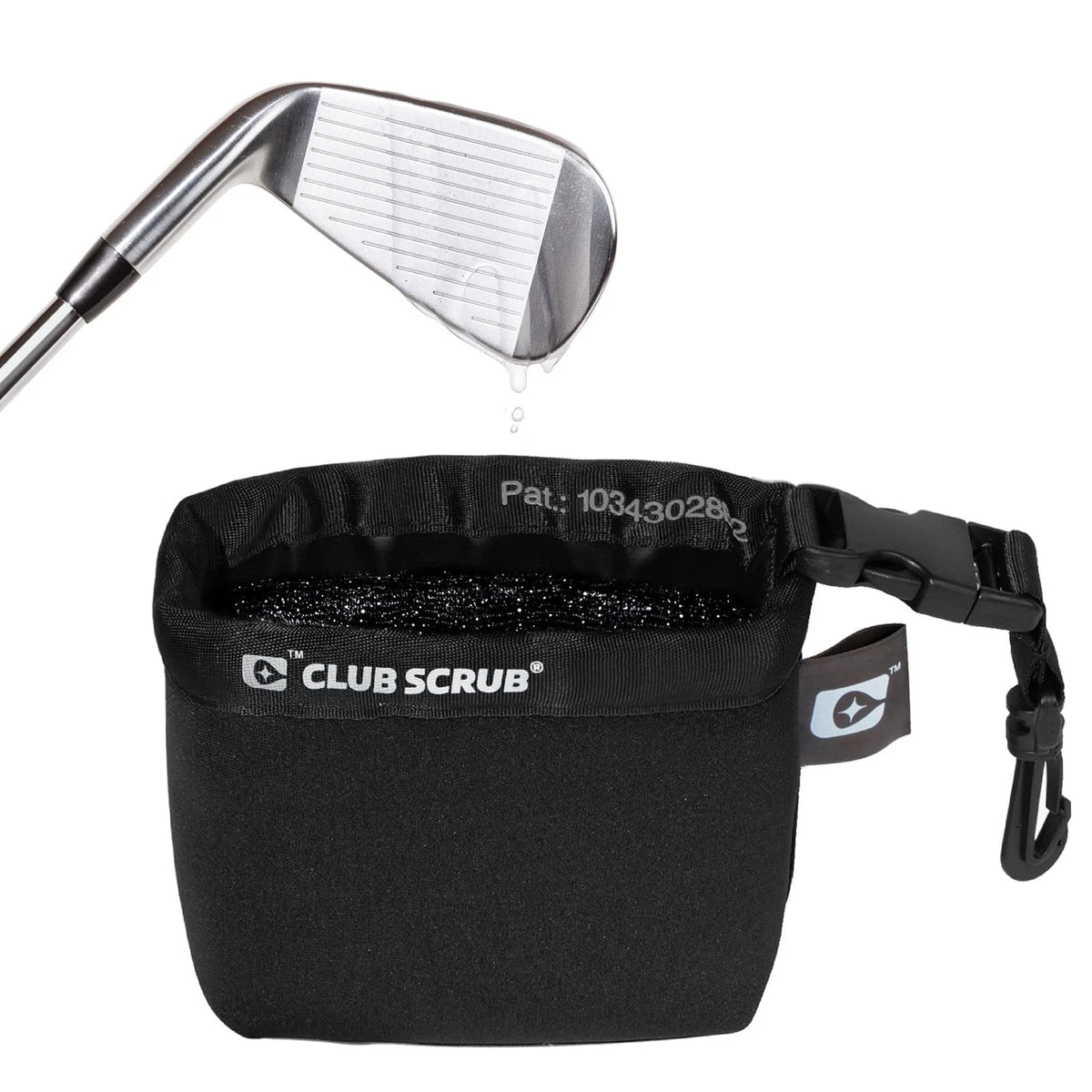 Club Scrub  Golf and Ball Cleaning Bag, Clean Face Black