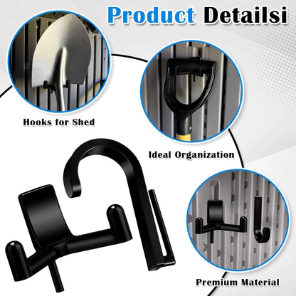 Qiyaz 8 Pcs J/V Shed Storage Hooks, Accessories, Compatible with Black