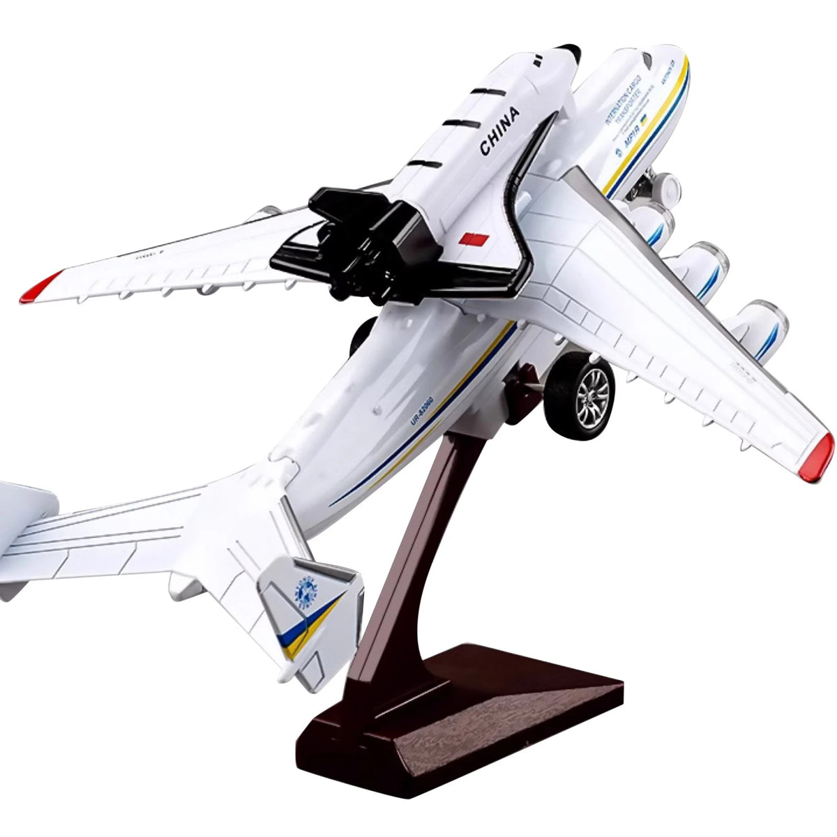 1/400 An-225 Mriya Plane w/Buran Orbiter Model Sound Light Pull Back O