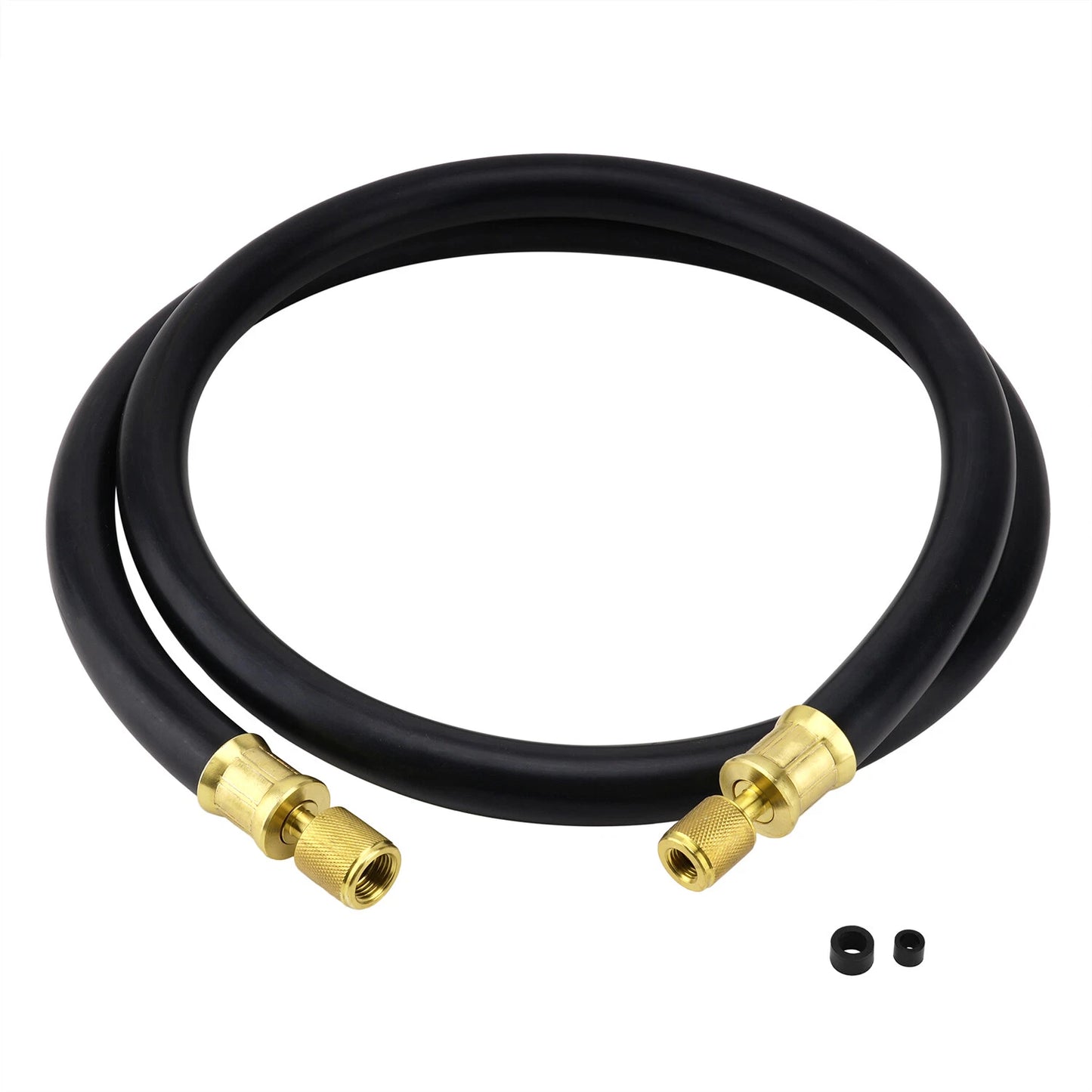 Refrigerant Hose, Black, 6', 1/2" Diameter, Connects 3/8" to 1/4" Fitting
