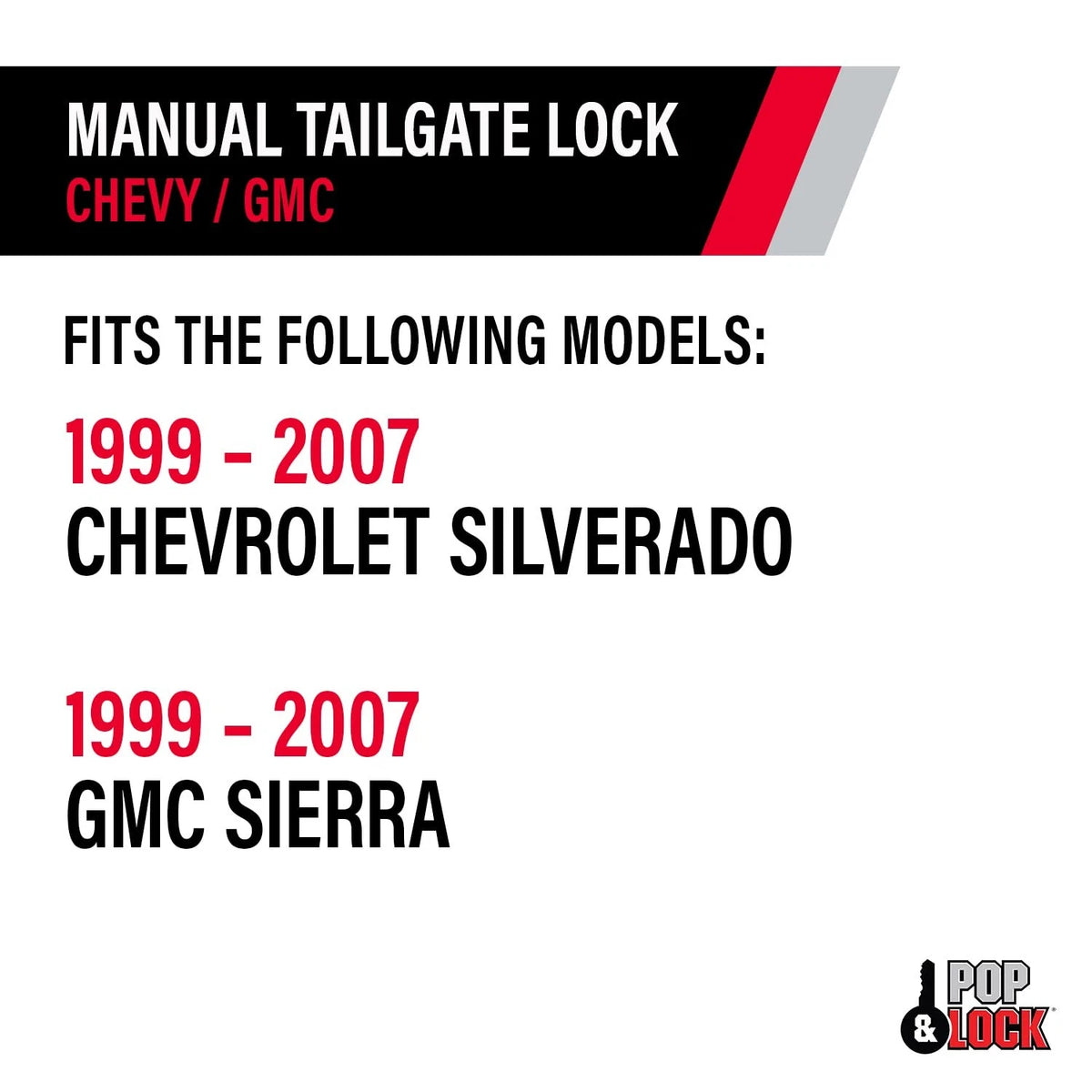 Pop & Lock – Manual Tailgate for Chevy Silverado and GMC Sierra, Black