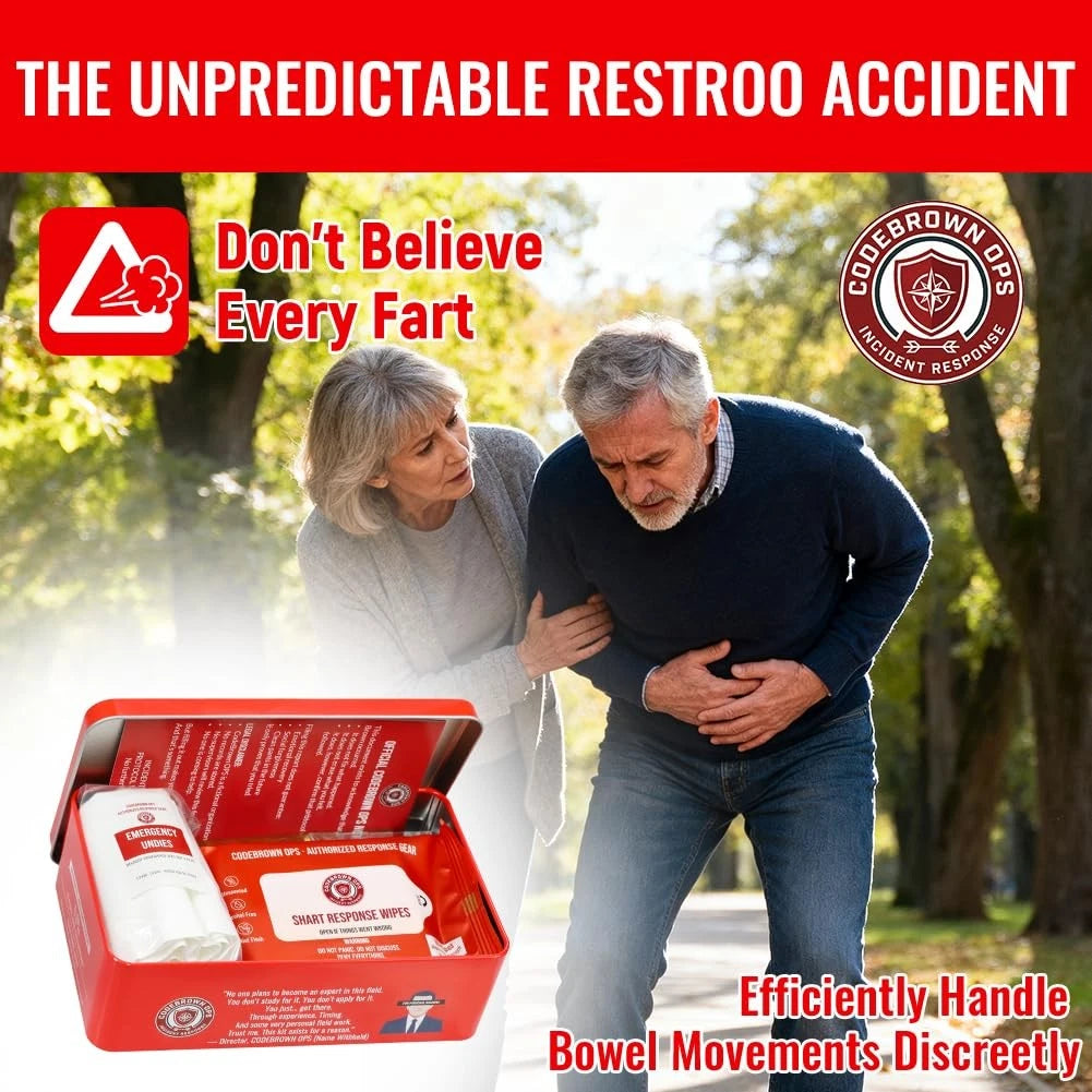 Shart Incident Kit for Men - 8 Items Gag Gifts Funny Novelty Emergency Red