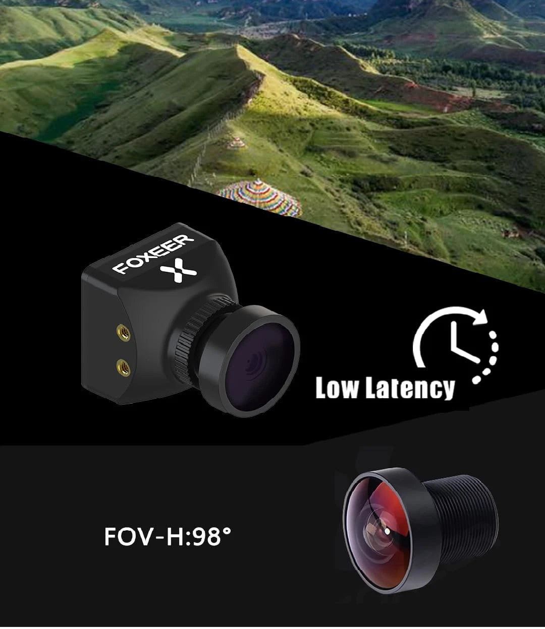 FOXEER FPV Camera Razer Mini 1200TVL 1/3" CMOS Sensor 2.1mm Mini, Black