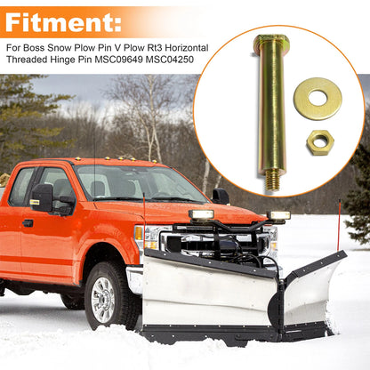 Horizontal Threaded Hinge Pin Kit for BOSS Snow Plow MSC09649 MSC04250