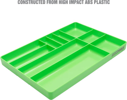 OEMTOOLS 22213 Tool Box Organizer Tray – 10-Compartment Green Tray,