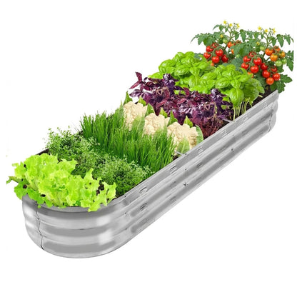 GADI 67-Inch Galvanized Raised Garden Bed, 67"L x 20"W x10"H, Color A- Silver