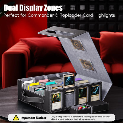 Dufvrpe Trading Card Storage Box – 3500+ Magnetic MTG Deck 3500+, Black/Grey
