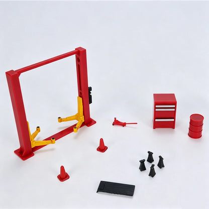 1/64 Diorama Realistic Model Car Display  Garage Hand-Painted  Maintenance Tool/