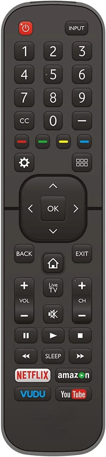 Universal for All Hisense-TV-Remote Compatible with Hisense 4K LED Black