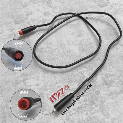 Durable Waterproof 2pin connector 2 Wires Left 7/8 inch or 22.5mm, Black