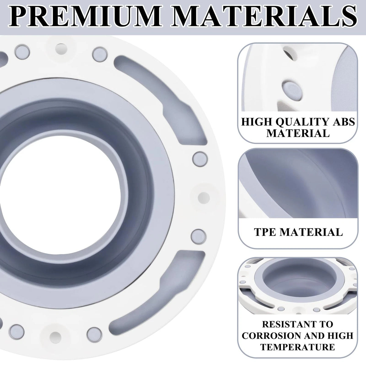Toilet Flange Repair Kit Fits for 4 Inch 5 or Special 3 Drain Gray