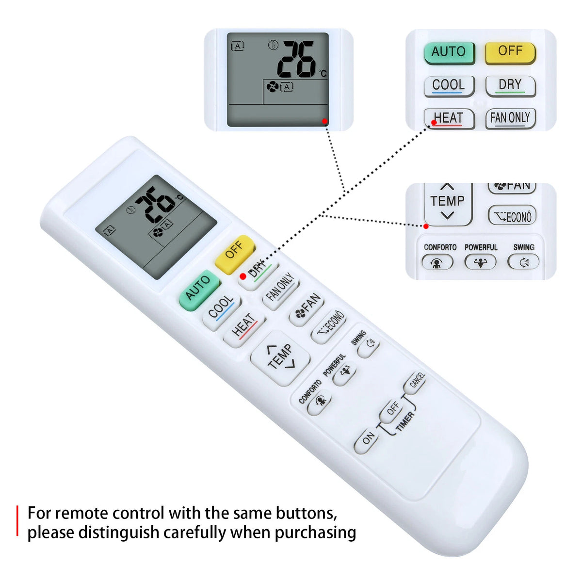 Remote Control For Daikin Air Conditioner FTK09NMVJU FTX09NMVJU FTK12NMVJU