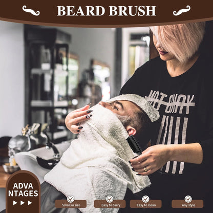 CGBARBER Barber Neck Duster Brush Wood Handle with brush+Black brush