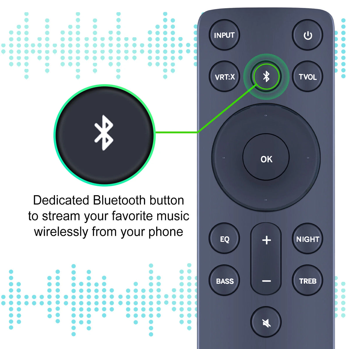 Remote Control For Vizio Sound Bar V21d-J8 V20-J8 V20x-J8 SB3620n-H6 M21d-H8
