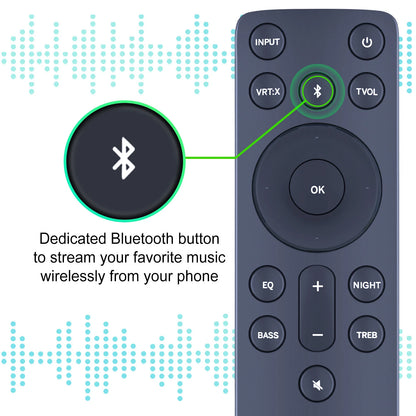 Remote Control For Vizio Sound Bar V21d-J8 V20-J8 V20x-J8 SB3620n-H6 M21d-H8