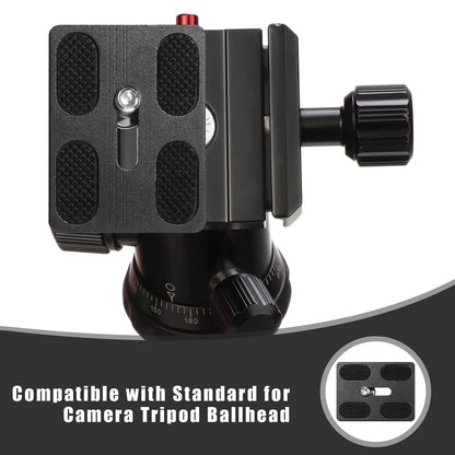Frienda 2 Pieces Metal Quick Release Plate with 1/4''-20 Camera 50mm, Black