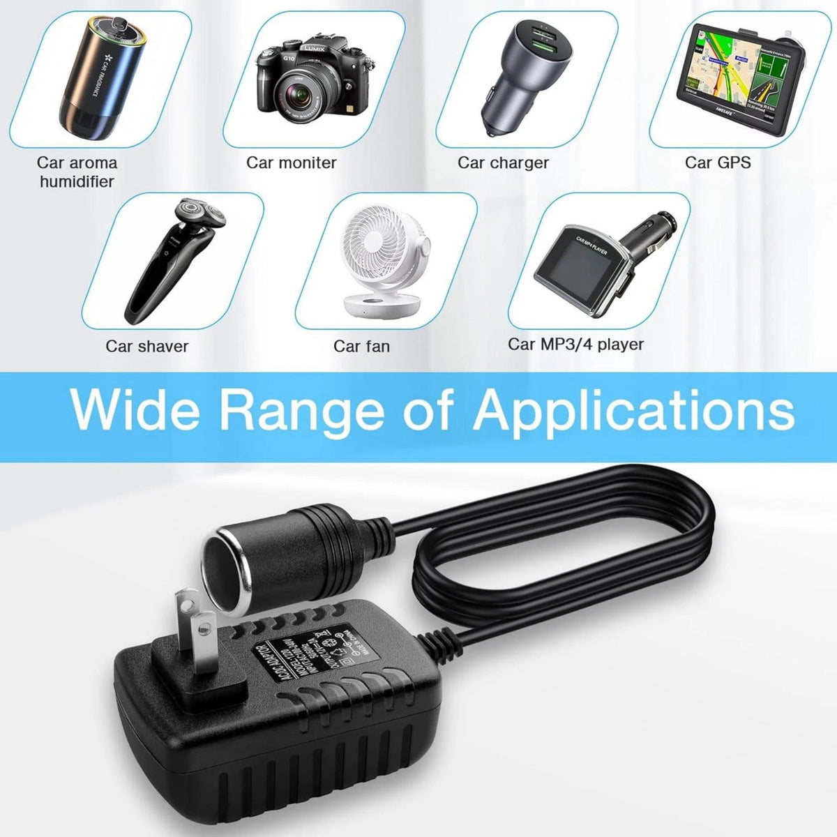 1PCS Car Cigarette Lighter Converter Equipped With LED Charging Indicator