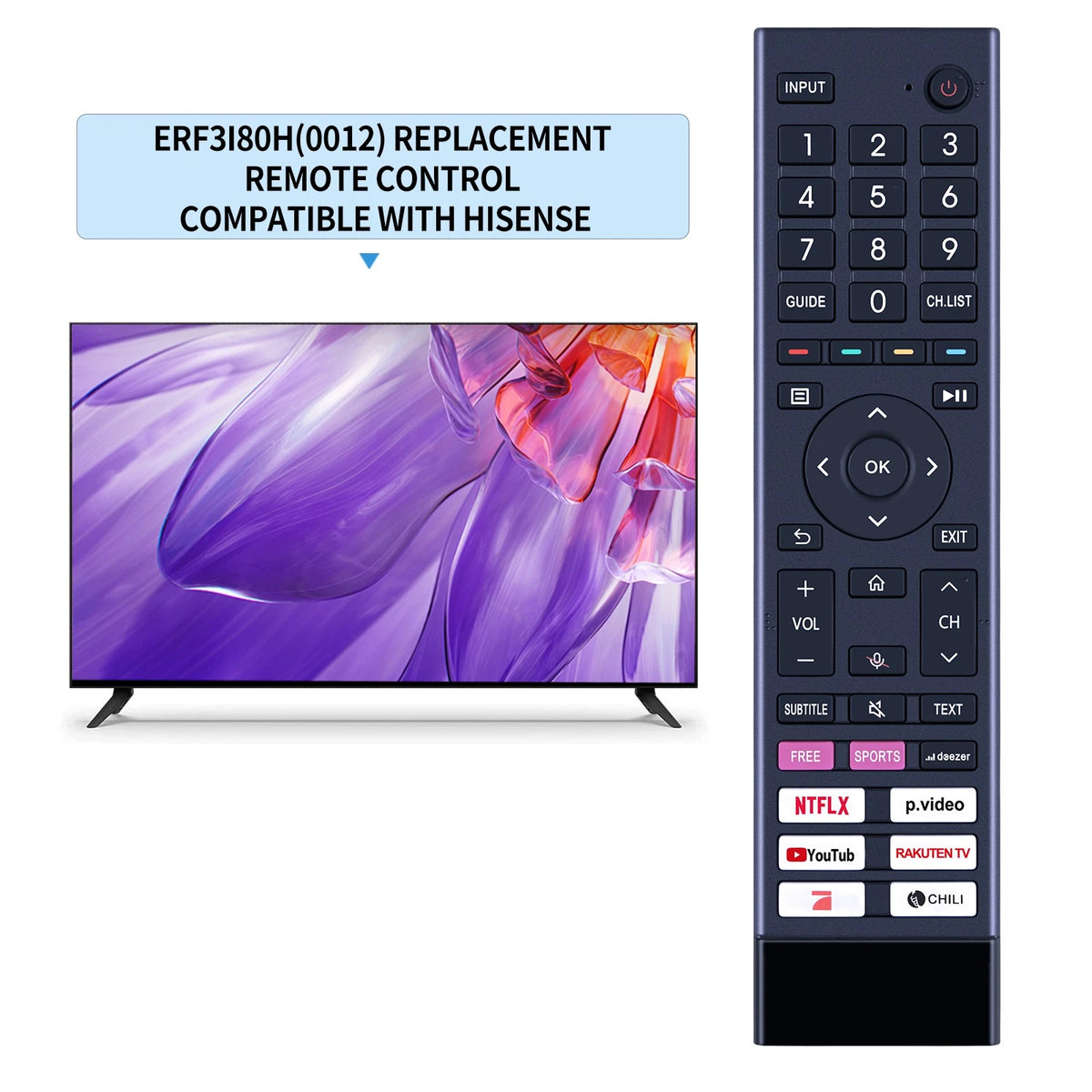 ERF3I80H Remote Control For Hisense TV ERF3A80 ERF3B80H ERF3C80H ERF3D80H