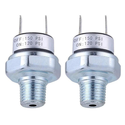 2Pcs Air Compressor Pressure Switch 120-150 PSI For Air Tank 1/4"-18 NPT Port