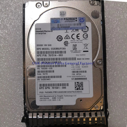 Fits For 785067-B21 768788-001 785410-001 HP 300GB 12G SAS 10K SFF 2.5"SC HDD