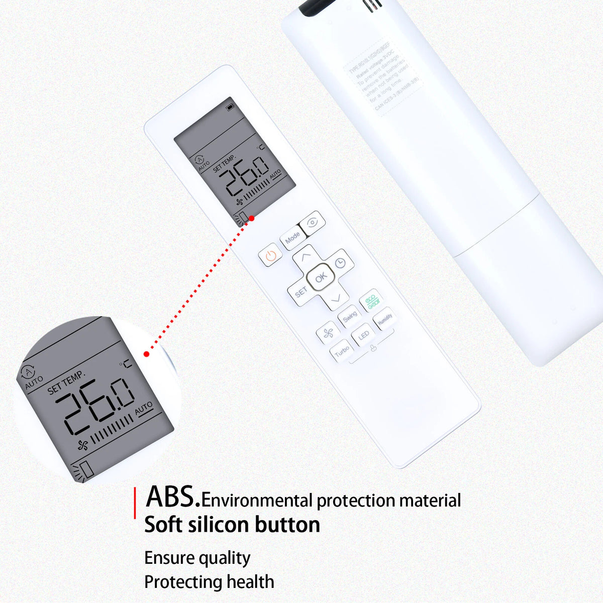 Remote Control For Senville AURA Series Mini Split Air Conditioner