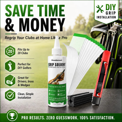 Goashpeaot Golf Grip Solvent and Club Regripping Kit, Green