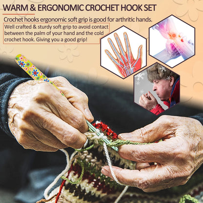 Coopay Warm Crochet Hook, Ergonomic Hooks Set w/Soft Fresh Flowers
