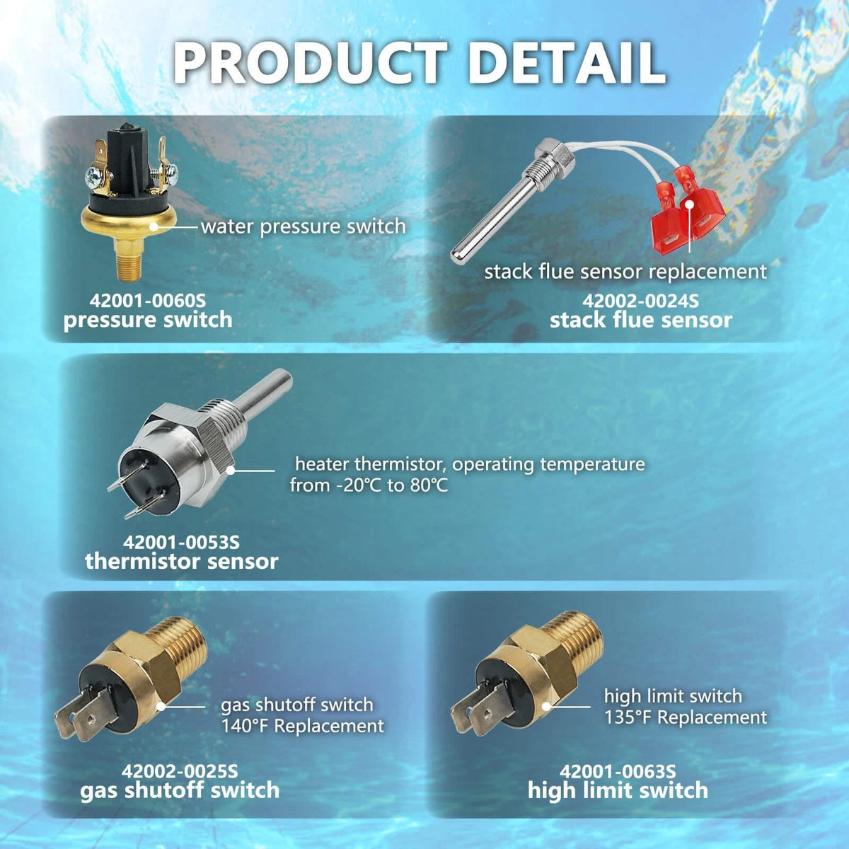 ZAIGANMA Pool Heater Repair Kit 42002-0024S heater repair 5 kit