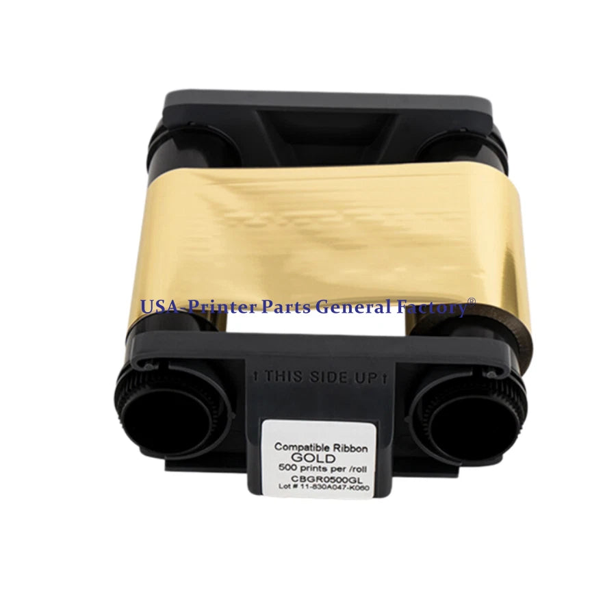Color Ribbon Gold Fits For Evolis Badgy100 Badgy200 Card Printer 500 Prints
