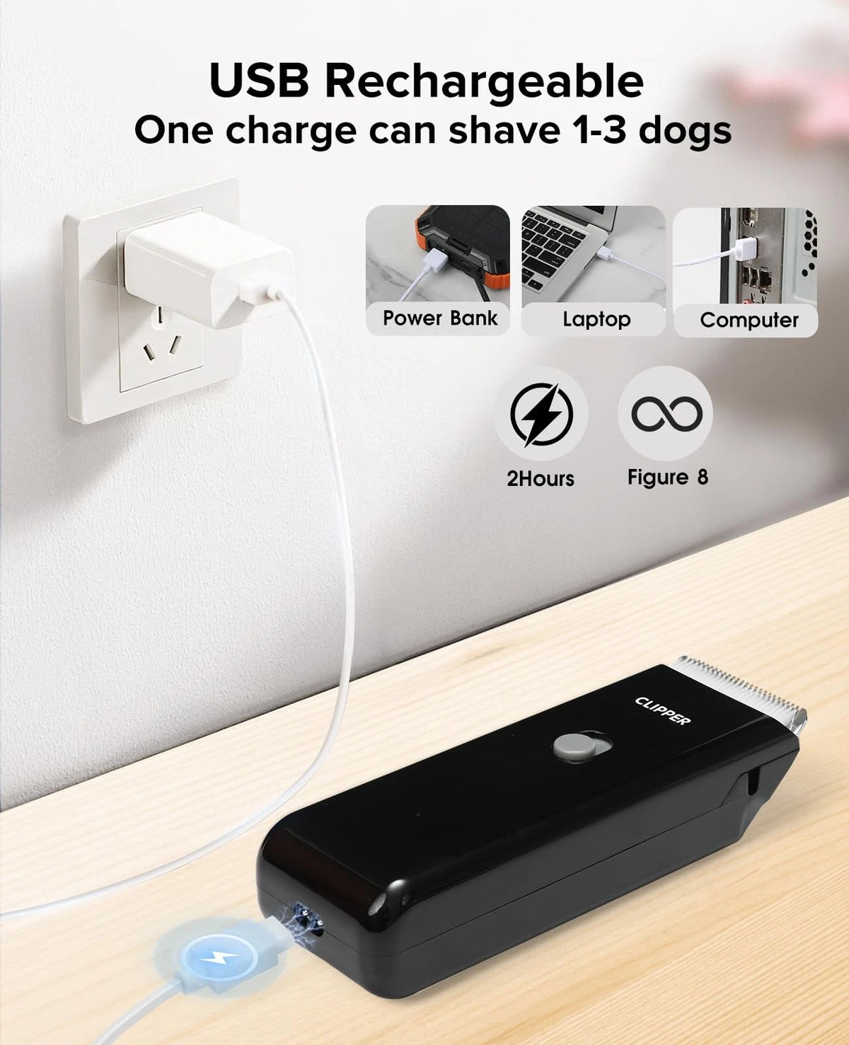 Marvljojo Upgrade Home Professional Dog Grooming Kit Clipper for Rk005-black