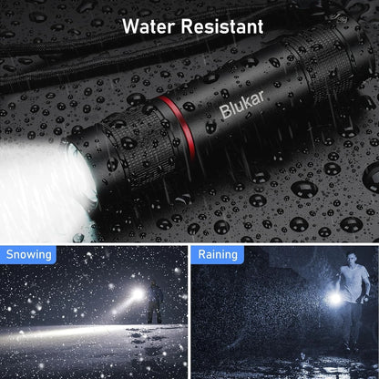 Blukar Flashlight Rechargeable, High Lumens Flashlight, Super 1 Pack, Black
