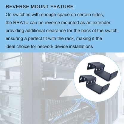 Compatible 1RU Recessed Rack Adapter-for 1.75" H x 19" W x ? D, black