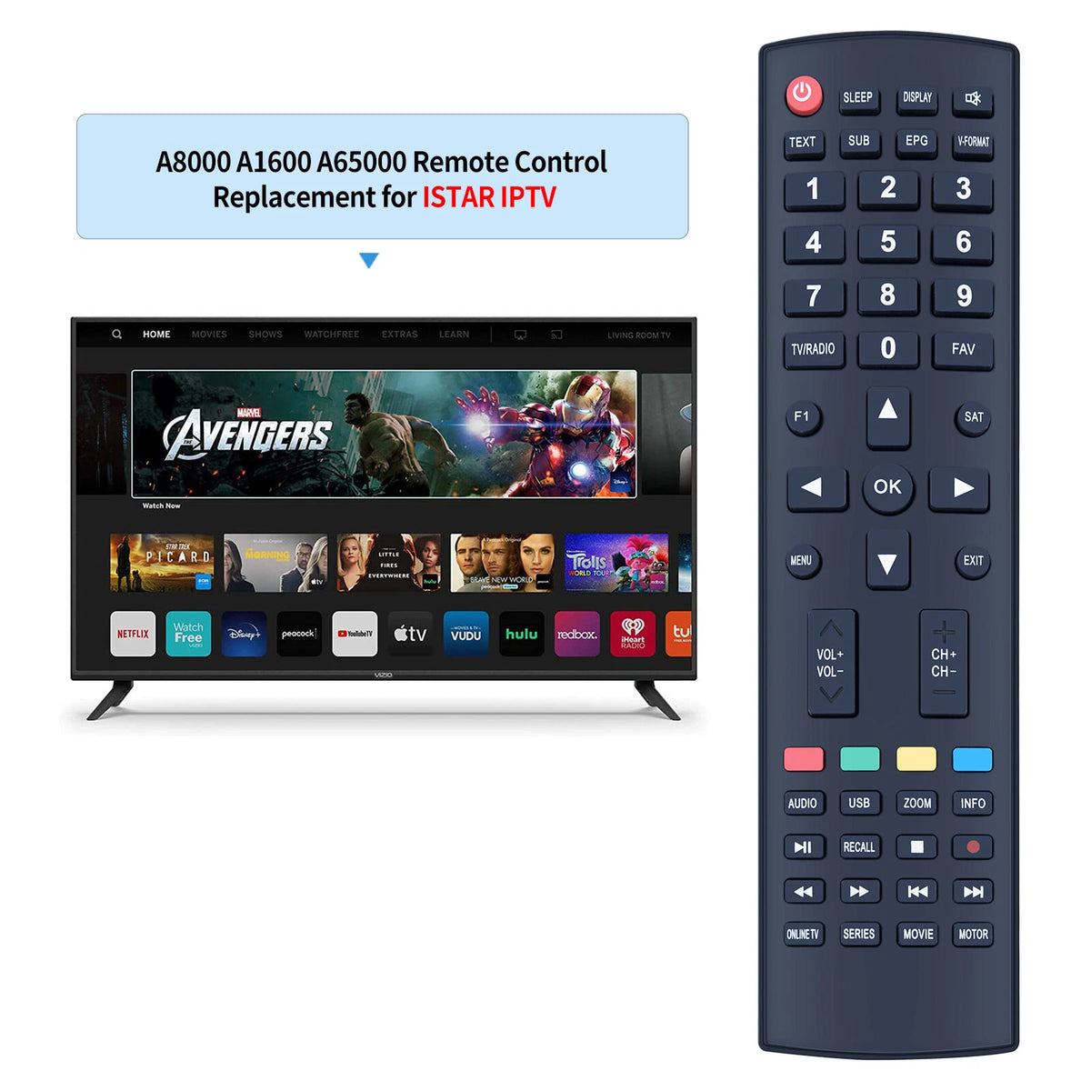 For ISTAR IPTV Replace Remote Control A9700 A9000 A8000 Zeed444 A1600 A8500