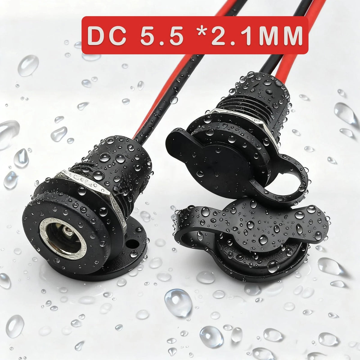6pack DC Power Jack Socket 5.5x2.1MM Male and Female Panel Mount Connector...