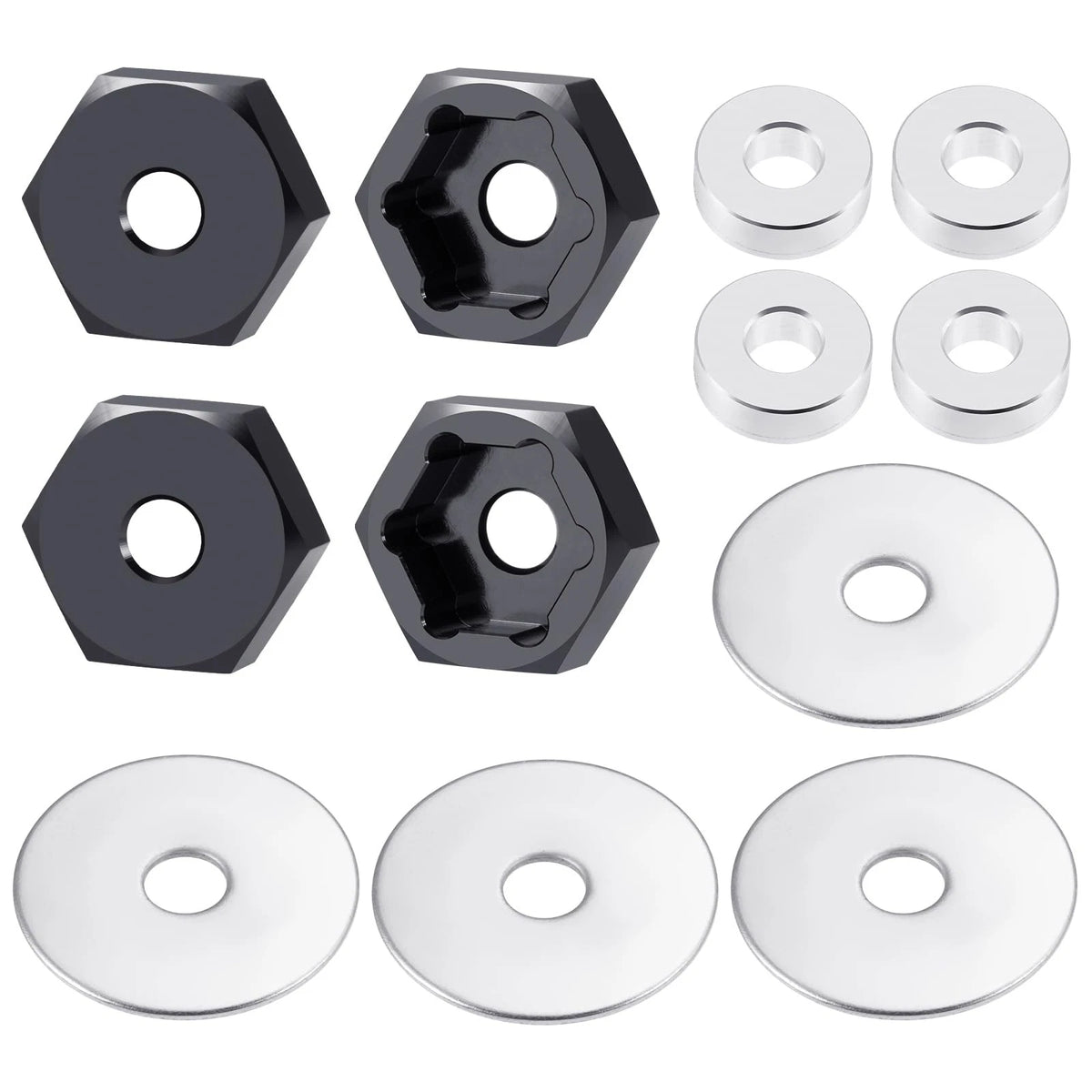 4Pack MORFUM 12mm to 17mm Metal Wheel Hex Adapter Drive Hub Adaptor...