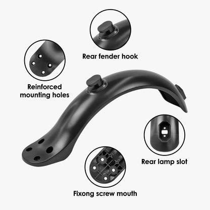 Electric Scooters Rear Mudguard, 4 Hole Scooter Black Fenders