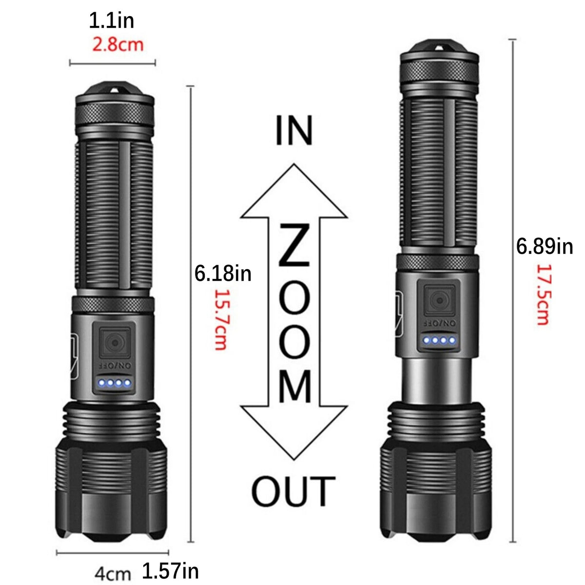 1000 lumens Super Bright LED Flashlight Tactical Rechargeable Waterproof