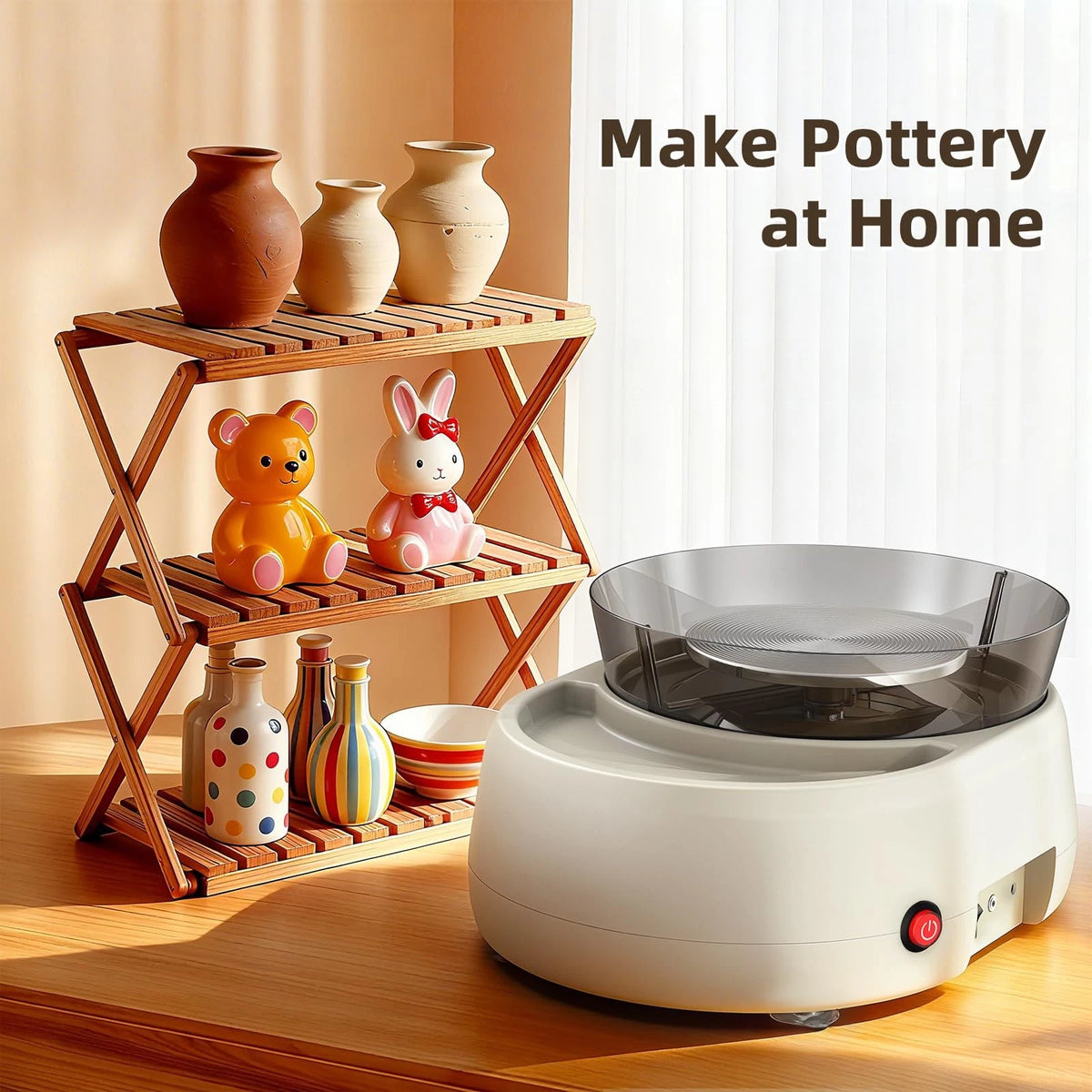 Pottery Wheel for Kids and Beginners - Upgraded with 6" Grey