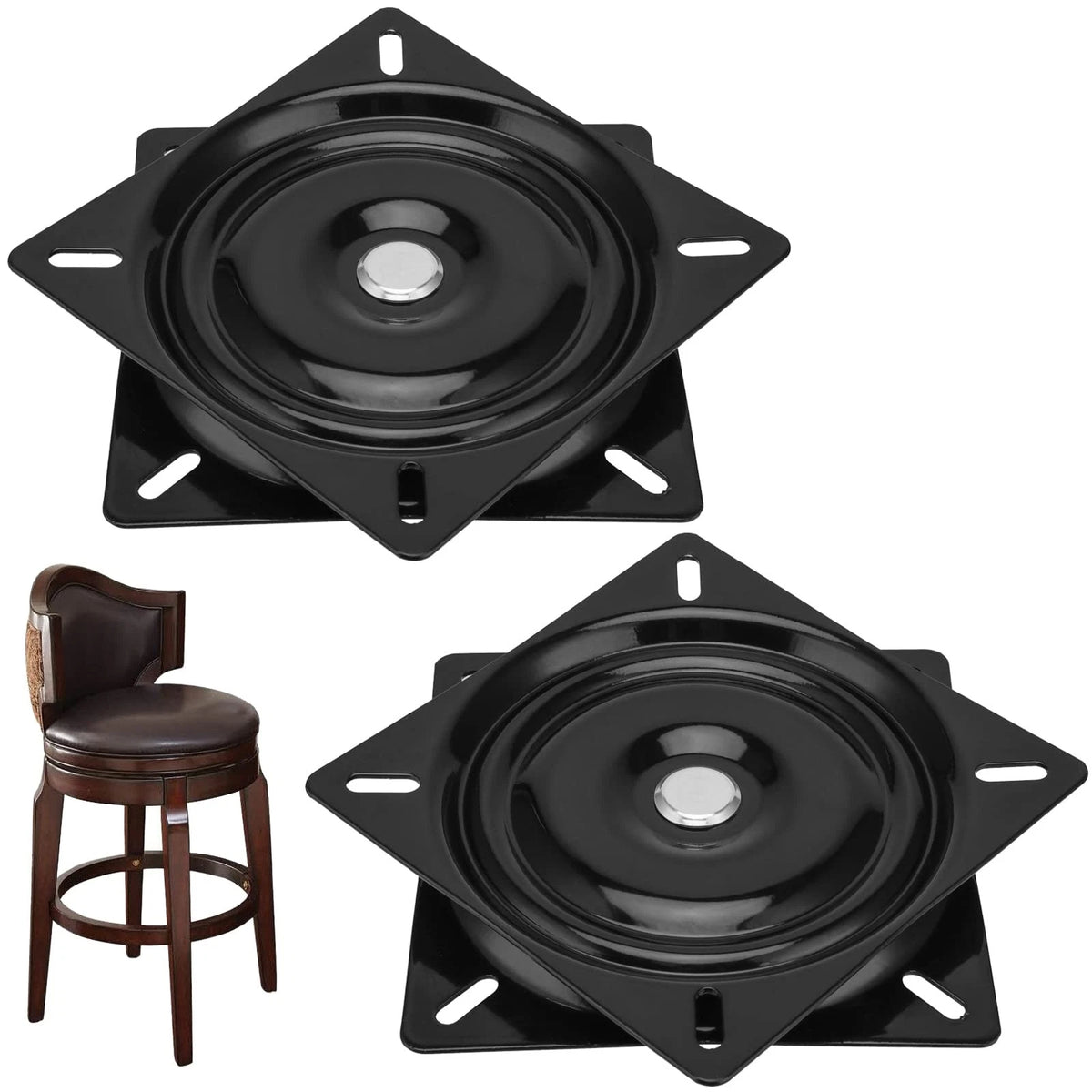 HOZEON 2 PCS 6 Inch Boat Seat Swivel, Ball Bearing 6 X 0.92 Inch, Black