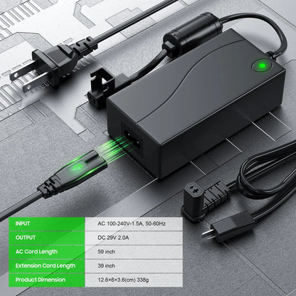 Universal Electric Couch Power Recliner Adapter 29V 2A Supply Black