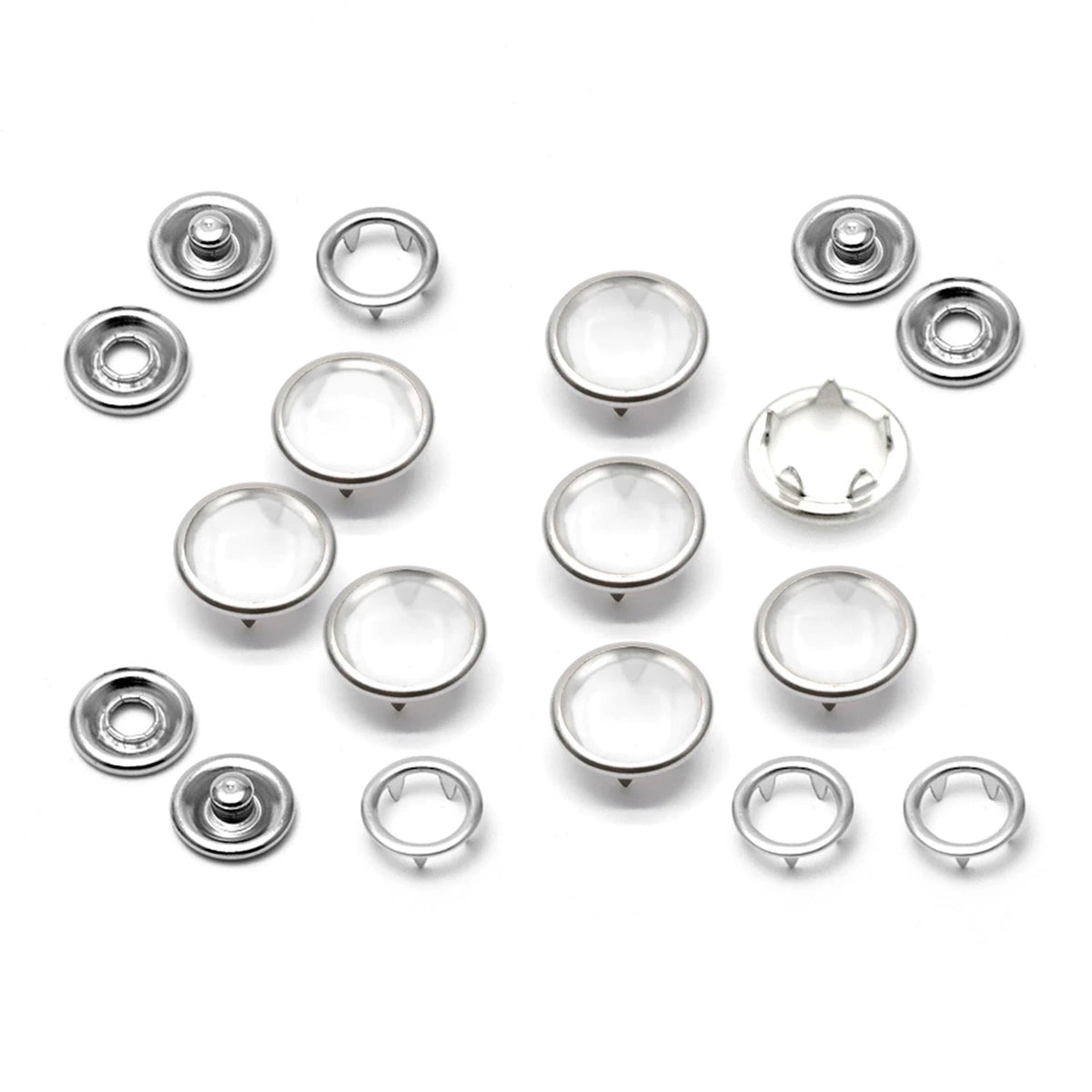 CRAFTMEMORE 20 Sets 10.5MM Transparent Pearl Snaps Fasteners