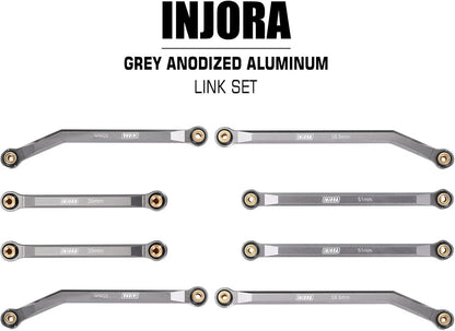 INJORA High Clearance Front 4 Links Set for SCX24 C10 JLU Bronco Base Grey