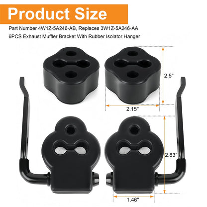 6PCS Rubber Isolators & Support Brackets for Lincoln Town Car 2003-2011,2003-04