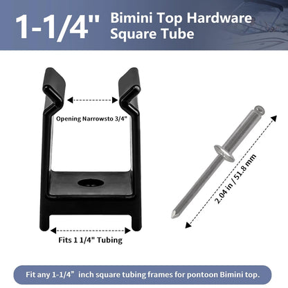 Hasanbar Pontoon Top Bimini Clips for Boats, Hardware 1-1/4 Black